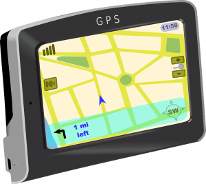 Gps avec plan d'une ville